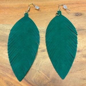 Suede Boho Leaf earrings